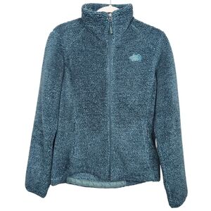 The North Face Osito 2 Dark Aqua Green Zip Up Fleece Furry Jacket Womens Size S
